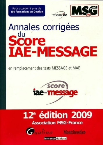 Annales corrigées score - corrigées, du