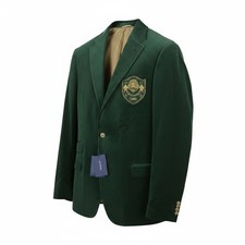 Gant Velvet Club Hommes Blazer EU54 Écossais Vert Simple Boutonnière RRP499