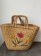 Ancien Cabas Sac En Paille