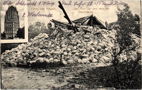 Cpa chiry der turm - turm, guerre