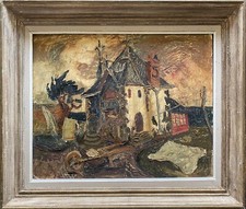 Tableau Maison et Port animé