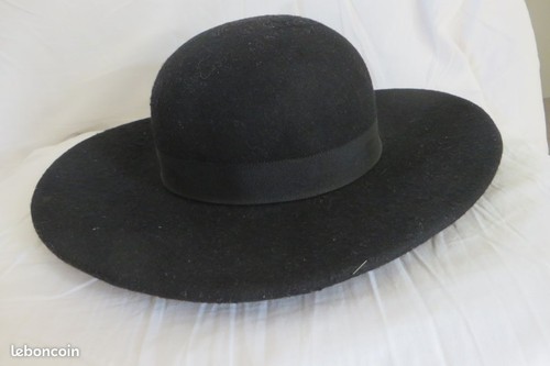 Chapeau femme noir ruban - ,