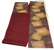 Kimono japonais vintage Fukuro Obi soie marron tradition chère 166,9 x 12,2 p...