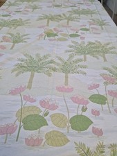  TISSU Fleurs NENUPHARS Confection / Ameublement  1 coupon 1m 45 X 5 m Tbe