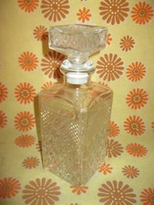 Vintage Ancienne CARAFE A LIQUEUR WHISKY 70cl en VERRE Eau de Vie Whiskey Alcool