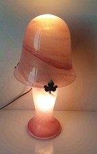 lampe de table vintage champignon verre double feu ambiance 
