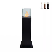 Cheminée au bioéthanol à poser jardin extérieur design en colonne Capri 70