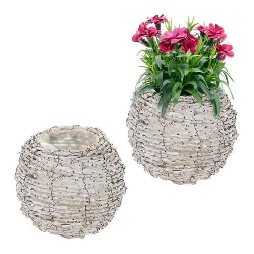Pot fleurs rotin lot - pot, de