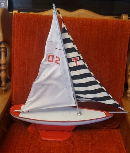 Antique vintage pond yacht - antique, 25"