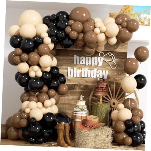 Black and balloon garland - black, arch