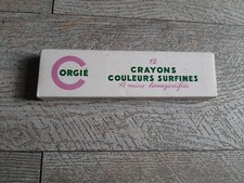 boite ancienne 12 crayons couleur marron corgié roanne
