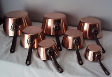 gastronomie lot casserole spéciale Villedieu sauteuse évasée cuivre étamé 6,6 kg