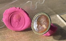 Ancien Cachet + Matrice de Sceau , XVIIIème Siècle après JC, Intaille sur Pierre