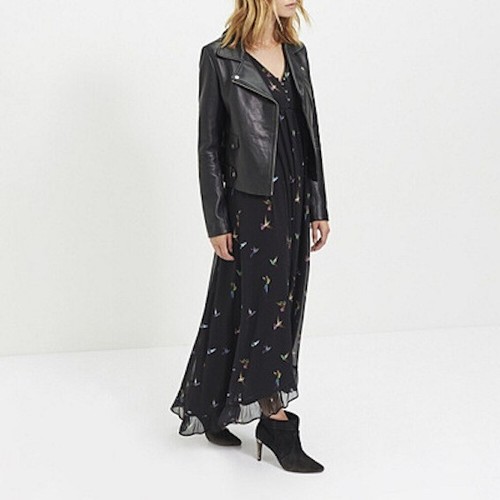 Robe longue noir ikks - robe,
