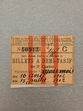 Ancienne Carte billet train