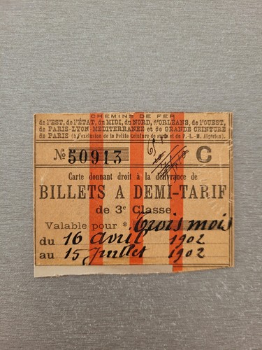 Ancienne carte billet train - carte,