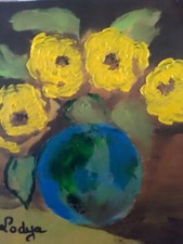 TABLEAU  Huile Tournesols. Oil PAINTING sunflowers  Quadro Girasole . Drouot C.