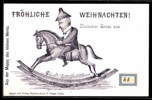 Carte postale noël cheval à - noël,,