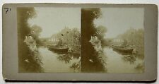 Maison Rivière Barque c1900 Photo Amateur Stereo Vintage P51L3n