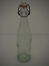 BOUTEILLE à FERMETURE MÉCANIQUE en verre blanc, bouchon estampillé