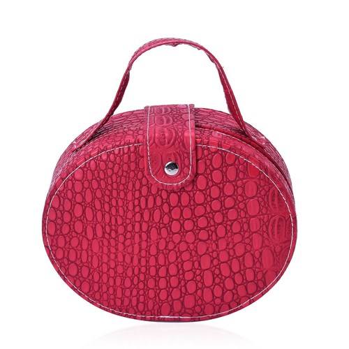 Red crocodile skin embossed - red,