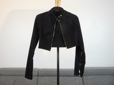 ? Veste Courte/ Blouson Noir avec Zip devant et sur les Manches- Taille S- Zara