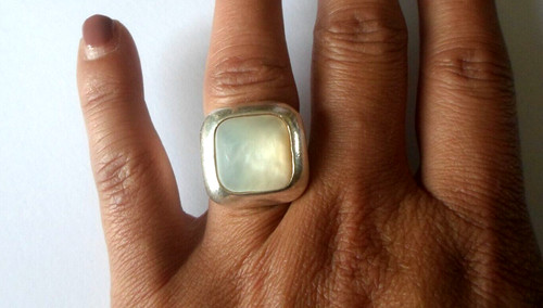 Bague argent massif - en,