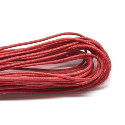 Cordon ciré rouge 2mm - 2m,