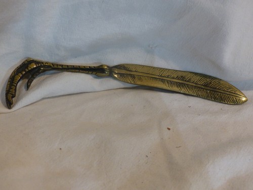 Coupe papier bronze plume - papier,