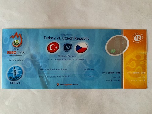 Ticket match uefa - match, 2008