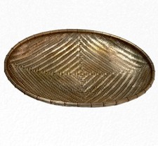 Ancienne Corbeille en Fil de Cuivre Tressé façon Vannerie