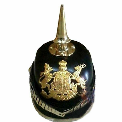 Casque prussien cuir noir - casque,