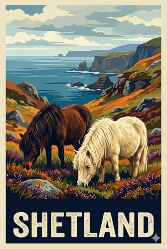 Affiche poster poney shetland - poney,