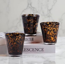 Verres Tumbler en Verre Écaille de Tortue – Verres à Boire 201 ml, Style Vintage