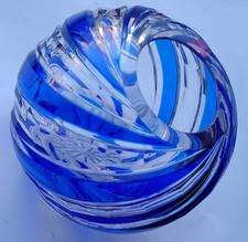 Vase En Verre Cristal Taillé À La Main Vers 1960 D71