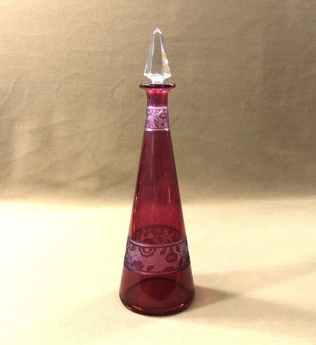 Carafe art deco cristal rouge - art,