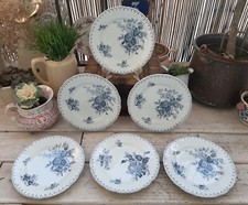 6 Assiettes plates Sarreguemines Flore chantournées (Lot2)
