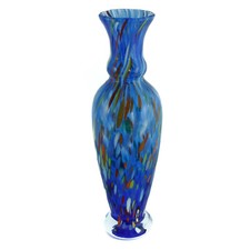 Murano Vase en Verre Bleu