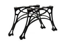 2 beaux pieds de banc côtés banc de jardin en aluminium noir - 4 planches - neuf