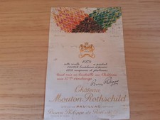 étiquette vin chateau Mouton Rothschild 1979 wine label original 75cl domoto