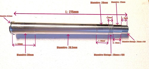 Colonne fourche 275mm bud - colonne, "bud