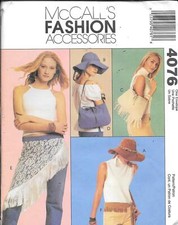 4076 PATRON" McCALL'S 6 CREATIONS PAREO SAC CHAPEAU  