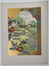 la MARE (environs de Paris) - chromolithographie Par Jules HABERT-DYS - 1900