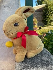Peluche doudou lapin avec sa  clochette  publicitaire chocolat Lindt de 22 cm