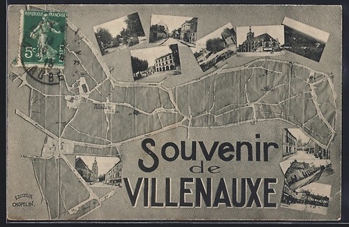 Cpa villenauxe souvenir avec - cpa,