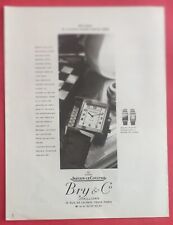 Publicité de presse: Montre JAEGER LECOULTRE Modèle REVERSO Chez BRY & Cie 1989