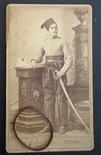 CDV militaire Soldat Spahis pose pour la photo , Sabre , J CABESSA ORAN