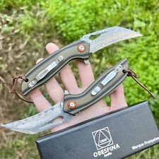 Couteau pliant Obespina Karambit  Lame Acier Damas Collection Tactique Griffe