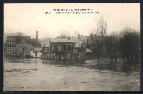 Cpa givet inondation - givet,,