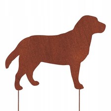 LABRADOR CHIEN FIGURINE CHIEN CORTEN JARDIN DÉCORATION CADEAU BOUCLIER